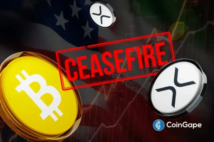 Bitcoin and XRP prices jumped on Monday after media reports suggested that the US and Iran were nearing a ceasefire agreement that may ultimately lead to the end of the ongoing war. BTC rose to $70,000, while XRP rose modestly to $1.3500. Ad Ad Strait of Hormuz Reopening Would be Bullish for Bitcoin and Crypto
The post <a href="https://coingape.com/markets/bitcoin-and-xrp-price-prediction-if-strait-of-hormuz-opens-after-us-iran-ceasefire/">Bitcoin and XRP Price Prediction If Strait of Hormuz Opens After US-Iran Ceasefire</a> appeared first on <a href="https://coingape.com/">CoinGape</a>.