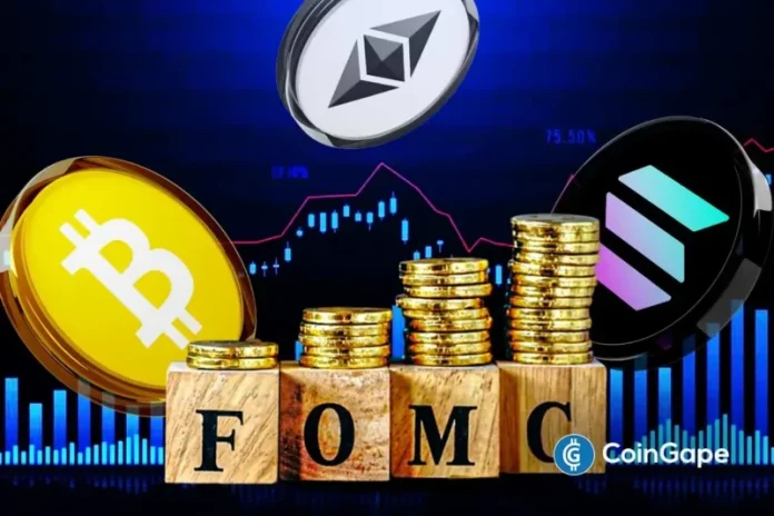 The crypto market is up today, April 29. These gains have caused an impact in futures, where $218 million in liquidations have happened. The Federal Open Market Committee (FOMC) meeting is also happening today. But with so much happening, how will Bitcoin (BTC), Ethereum (ETH), and Solana (SOL) react? Ad Ad Crypto Market Outlook Today
The post <a href="https://coingape.com/markets/crypto-market-today-200m-derisk-ahead-of-fomc-decision/">Crypto Market Today: $200M Derisk Ahead of FOMC, What’s Next for Bitcoin, Ethereum and Solana Price?</a> appeared first on <a href="https://coingape.com/">CoinGape</a>.