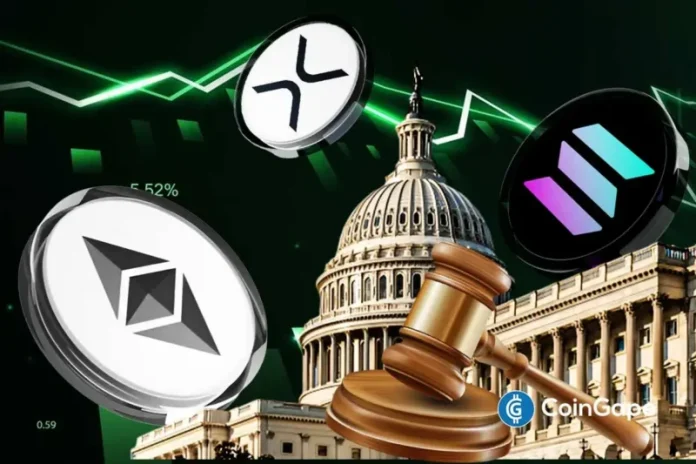 Ethereum, XRP, and Solana prices remained firm as the broader crypto market hovered slightly above the $70,000 level on renewed optimism. Ethereum price held above $2,100, while XRP traded near $1.45 and Solana hovered above $90 on Saturday. The new momentum in Washington concerning the proposed CLARITY Act was cited by market players as a
The post <a href="https://coingape.com/markets/ethereum-xrp-and-solana-price-prediction-as-clarity-act-advances-after-senate-white-house-deal/">Ethereum, XRP, and Solana Price Prediction As CLARITY Act Advances After Senate–White House Deal</a> appeared first on <a href="https://coingape.com/">CoinGape</a>.