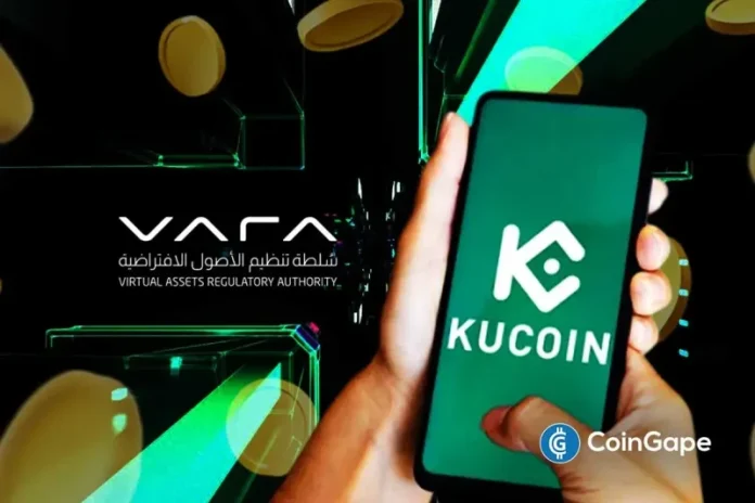 Dubai’s crypto regulator, Virtual Assets Regulatory Authority (VARA), has flagged KuCoin for allegedly operating without a licence. The watchdog has ordered the exchange to halt all digital asset services in Dubai, citing investor risks. VARA Orders KuCoin to Halt Unlicensed Operations Crypto exchange KuCoin is facing increased scrutiny in Dubai, based on allegations of violating
The post <a href="https://coingape.com/kucoin-hit-with-vara-alert-for-unlicensed-crypto-services/">KuCoin Hit With VARA Alert for Unlicensed Crypto Services</a> appeared first on <a href="https://coingape.com/">CoinGape</a>.
