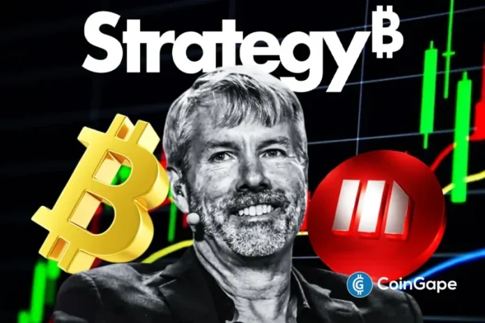 Michael Saylor’s Strategy, previously MicroStrategy, made another weekly Bitcoin purchase last week, marking its 12th consecutive purchase. This comes as the MSTR stock rallies today, rising alongside Bitcoin, which reached an intraday high above $74,000. Strategy Acquires 22,337 BTC For $1.57 Billion An SEC filing shows that the company acquired 22,337 BTC for $1.57 billion
The post <a href="https://coingape.com/michael-saylors-strategy-makes-largest-bitcoin-buy-this-year-as-mstr-stock-rallies/">Breaking: Michael Saylor’s Strategy Makes Largest Bitcoin Buy This Year as MSTR Stock Rallies</a> appeared first on <a href="https://coingape.com/">CoinGape</a>.