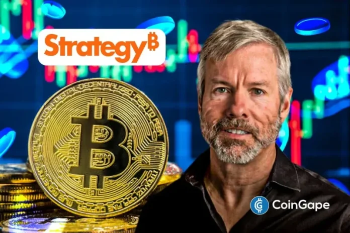 Michael Saylor’s Strategy has been expanding its Bitcoin treasury despite the fluctuating markets due to the rising US-Iran tensions. The company announced acquiring $1 billion worth of BTC today. Ad Ad Michael Saylor’s Strategy Announces Fresh Bitcoin Acquisition On Monday, April 13, Michael Saylor-led Strategy (formerly MicroStrategy) declared the purchase of 13,927 BTC at a
The post <a href="https://coingape.com/michael-saylor-strategy-buys-another-1-billion-in-bitcoin/">Breaking: Michael Saylor’s Strategy Buys Another $1 Billion in Bitcoin</a> appeared first on <a href="https://coingape.com/">CoinGape</a>.