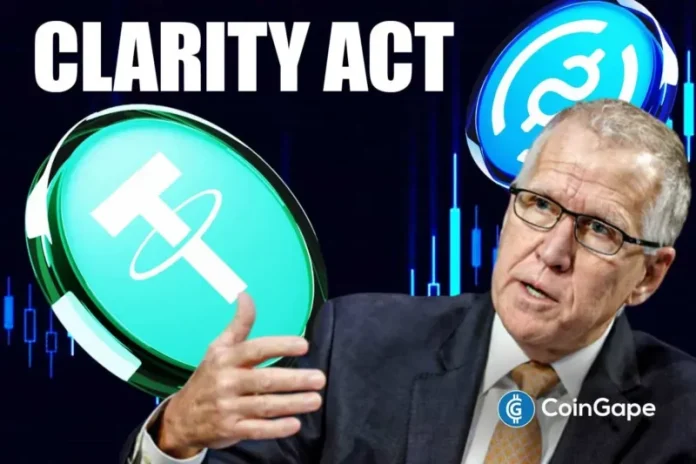 US Senators Thom Tillis and Angela Alsobrooks oppose banks’ pushback on stablecoin yield compromise. They signal the deal is final to advance the long-stalled crypto market structure bill and pass the CLARITY Act. Ad Ad US Senators Signal Final Deal on Stablecoin Yield Compromise in CLARITY Act On May 5, Senators Thom Tillis and Angela
The post <a href="https://coingape.com/clarity-act-senators-tillis-and-alsobrooks-imply-stablecoin-yield-compromise-is-final/">CLARITY Act: Senators Tillis and Alsobrooks Imply Stablecoin Yield Compromise Is Final</a> appeared first on <a href="https://coingape.com/">CoinGape</a>.